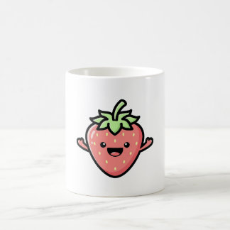 Taza De Café Happy Strawberry – Cute Kawaii Illustration
