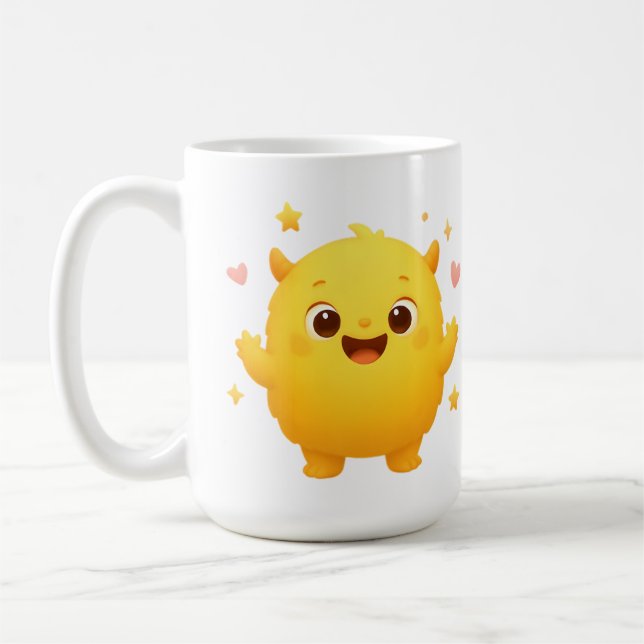 Taza De Café Happy Sunshine Monster Kids Mug — Cheerful Yellow (Izquierda)
