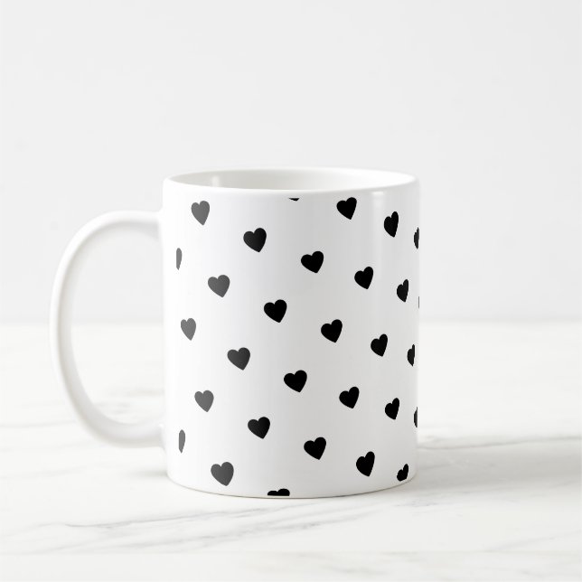 Taza De Café Happy Valentine’s Day Black Heart Design  (Izquierda)