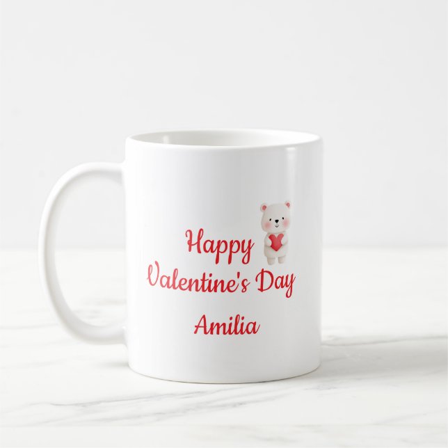 Taza De Café Happy Valentine’s Day Cute Love Mug (Izquierda)