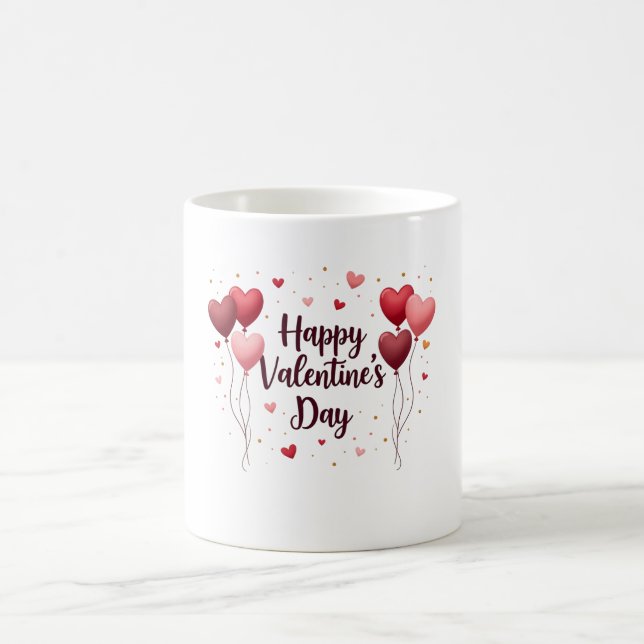 Taza De Café Happy Valentine’s Day Elegant Mug (Centro)