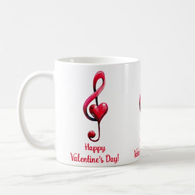 Taza De Café Happy Valentine’s Day Music of Love (Izquierda)