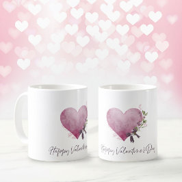 Taza De Café Happy Valentine's Day Mug With Floral Heart
