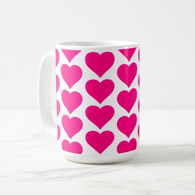 Taza De Café Happy Valentine's Day - pink heart accent (Anverso izquierdo)