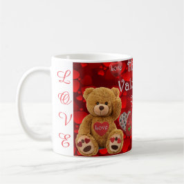 Taza De Café Happy Valentine's Day Teddy Bear Heart Cute