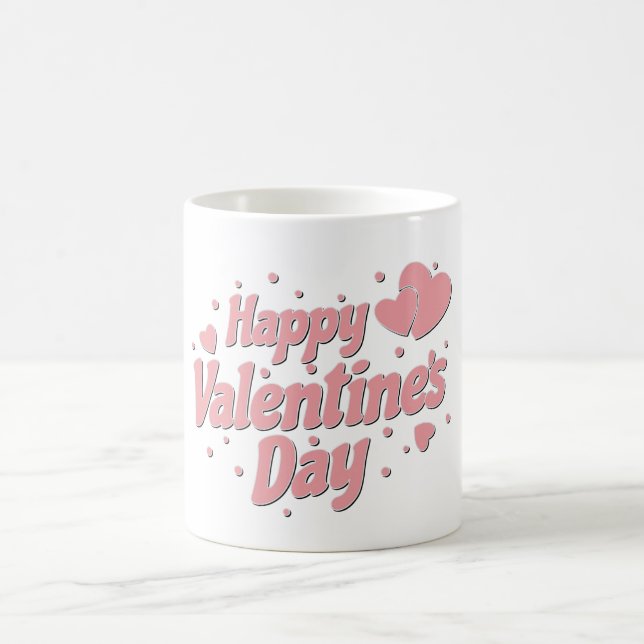 Taza De Café Happy Valentines Day Typography (Centro)