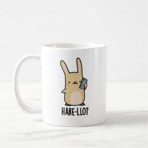 Taza De Café Hare-llo There Funny Hare Rabbit Pun