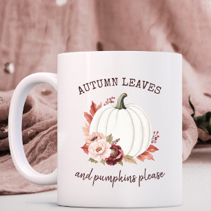 Taza De Café Harina de agua floral de calabaza de otoño