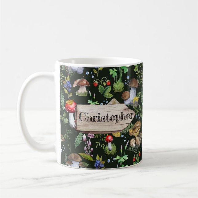 Taza De Café Harina de agua rústica Bosque champiñones Planta B (Izquierda)