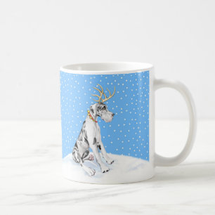Taza De Café Harlequin UC del navidad del reno de great dane