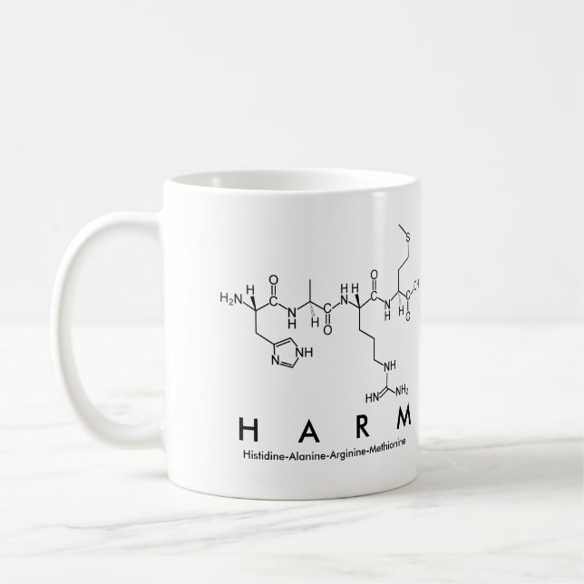 Taza De Café Harm peptide nombre mug (Izquierda)