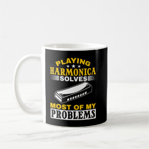 Taza De Café Harmonica Lover Jugando A Harmonica Resuelve La Ma