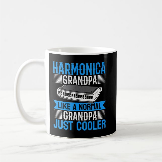 Taza De Café Harmonica Lover Mens Harmonica Grandpa Harmonica P (Izquierda)