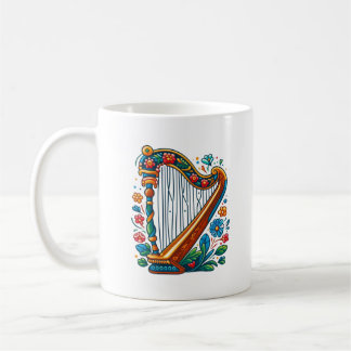 Taza De Café Harp Folk Art Mug