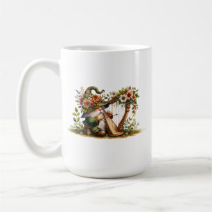 Taza De Café Harp Jugando Gnome Jardín