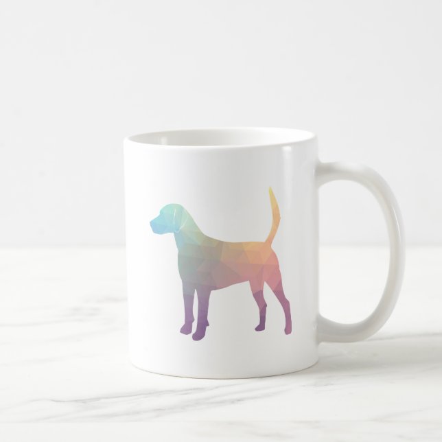 Taza De Café Harrier Beagle Hound Dog Silhouette geométrica (Derecha)