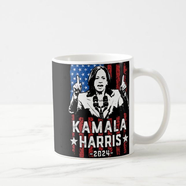 Taza De Café Harris 2024 Flag Kamala Para Presidente Usa Flag H (Derecha)