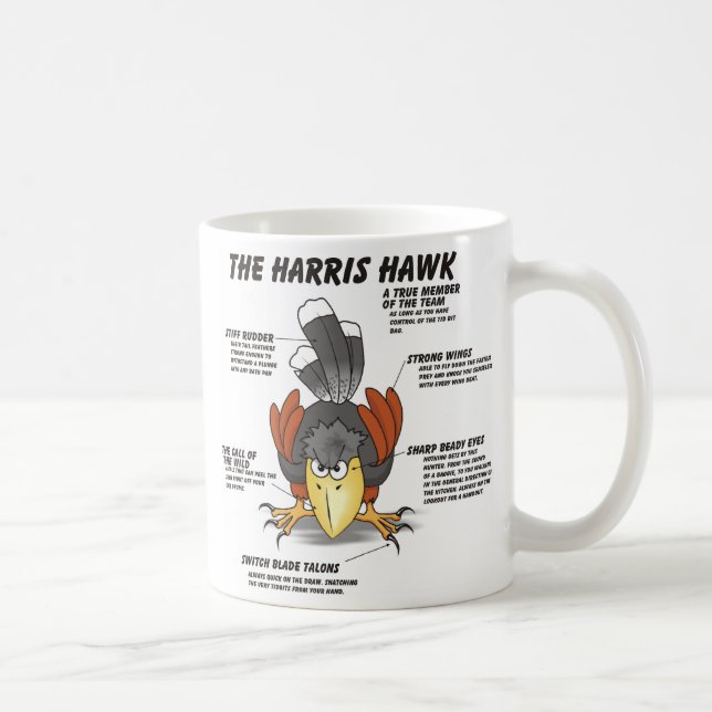 Taza De Café Harris Hawk el dibujo animado (Derecha)