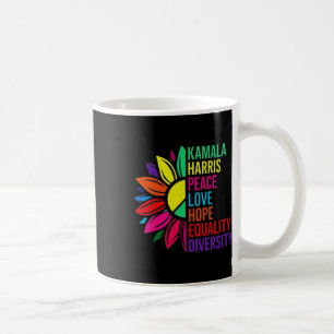Taza De Café Harris Peace Love Equality Hope Diversity 1