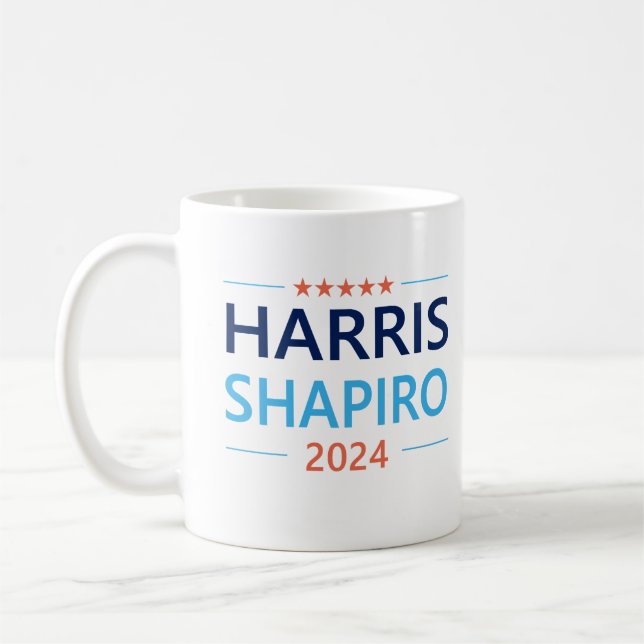 Taza De Café Harris Shapiro 2024 Kamala Harris Democrat (Izquierda)