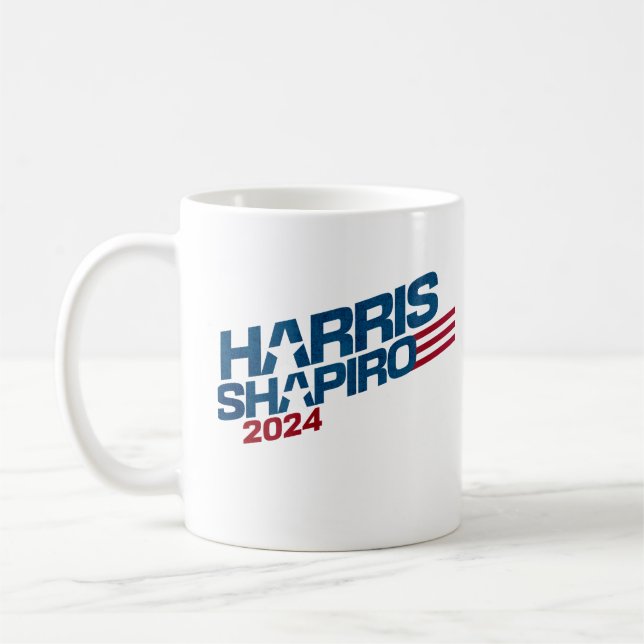 Taza De Café Harris Shapiro 2024 Stars and Stripes Patriotic (Izquierda)