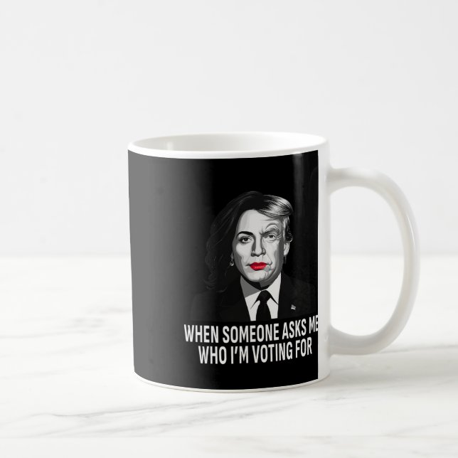 Taza De Café Harris vs. Donald Trump gracioso meme electoral (Derecha)