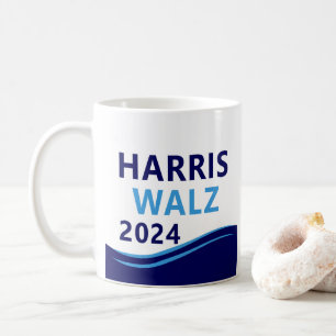 Taza De Café Harris Walz 2024 para President Blue Wave