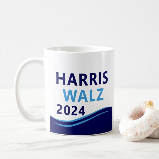 Taza De Café Harris Walz 2024 para President Blue Wave (Con donut)
