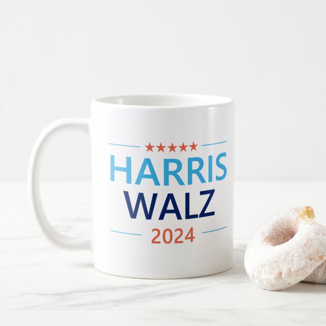 Taza De Café Harris Walz 2024 Presidente (Con donut)