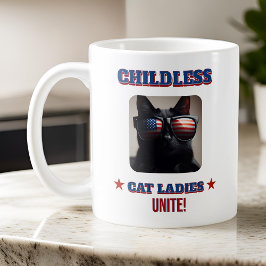 Taza De Café Harris Walz Cat Photo Childless Cat Ladies Une