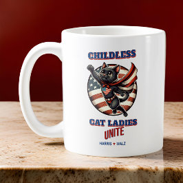 Taza De Café Harris Walz Hero Cat Childless Cat Ladies Une