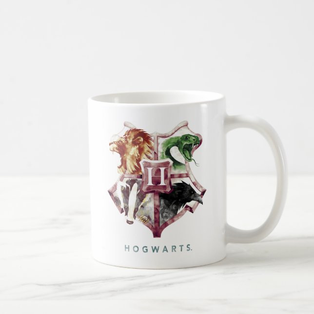Taza De Café Harry Potter| acuarela Escudo HOGWARTS™ (Derecha)