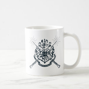 Taza De Café Harry Potter   Escudo de Hogwarts con Varitas Cruz