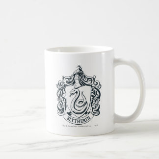 Taza De Café Harry Potter | Escudo Slytherin - Blanco y negro