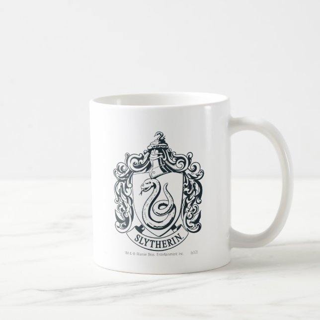 Taza De Café Harry Potter | Escudo Slytherin - Blanco y negro (Derecha)