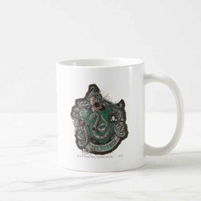 Taza De Café Harry Potter | Escudo Slytherin - Vintage (Derecha)