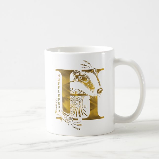 Taza De Café Harry Potter | Gráfico Aguamenti HUFFLEPUFF™ (Derecha)