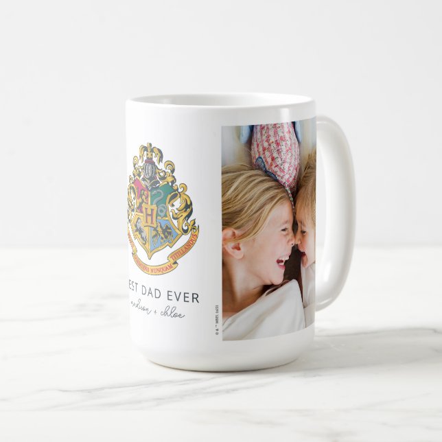 Taza De Café Harry Potter | Hogwarts Crest - El mejor padre de  (Anverso derecho)