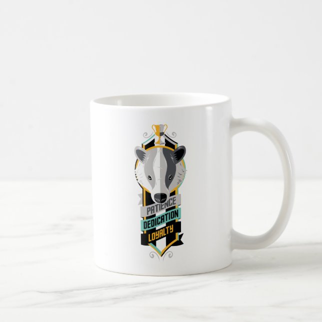 Taza De Café Harry Potter | HUFFLEPUFF™ House Traits Sigil (Derecha)