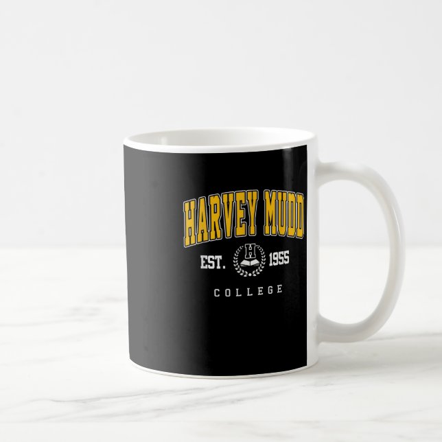 Taza De Café Harvey Mudd Diseño De La Universidad Retro Para Ho (Derecha)