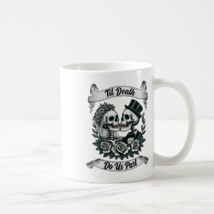 Taza De Café Hasta que la muerte nos separe Novia esqueleto y n