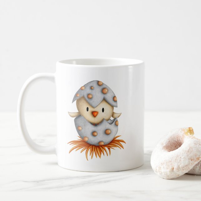 Taza De Café Hatching de pollo de Pascua (Con donut)
