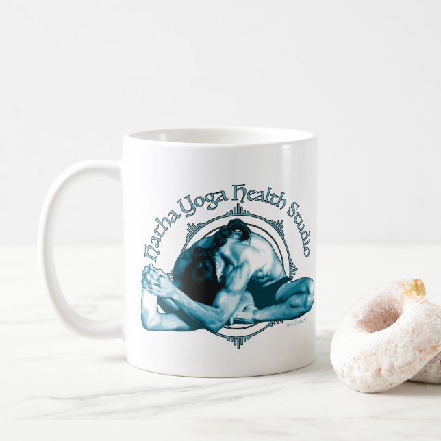 Taza De Café Hatha Yoga Health Studio  (Con donut)