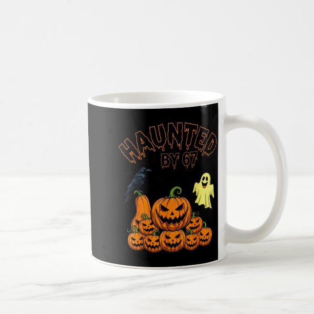 Taza De Café Haunted By 67 Funny Halloween Soky Season Pumpkin  (Derecha)