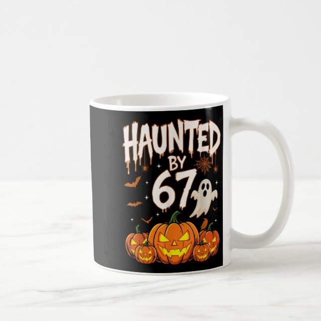 Taza De Café Haunted By 67 Funny Pumpkin And Ghost Halloween Co (Derecha)