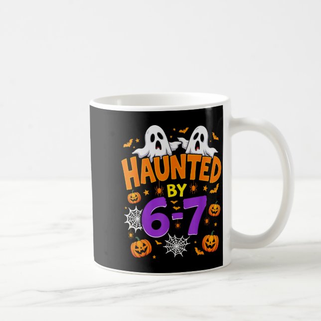 Taza De Café Haunted By 67 Funny Six Seven Meme Pumpkin Ghost H (Derecha)
