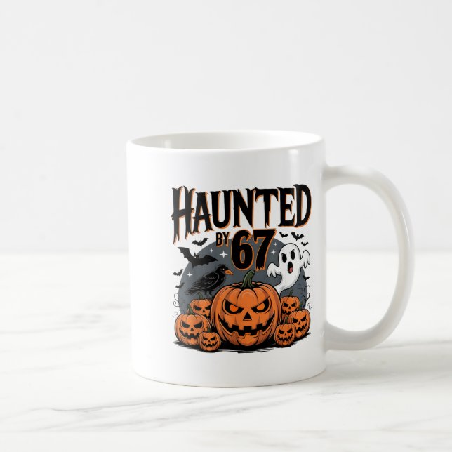 Taza De Café Haunted By 67 Ghosts And Pumpkins  (Derecha)