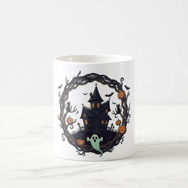 Taza De Café 👻 "Haunted Haven" Halloween Night Mug  (Centro)