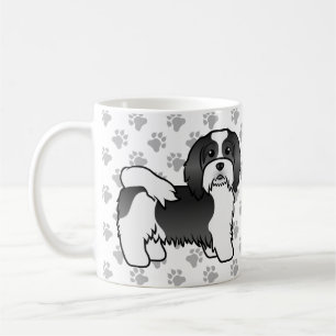 Taza De Café Havanés blanco y negro perro de dibujos animados l