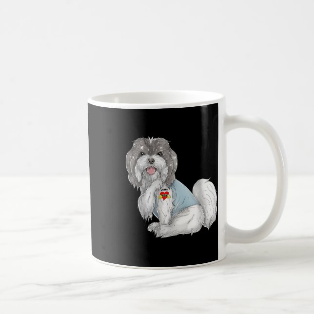 Taza De Café Havanese I love Mom Tattoo Dog Shirt Funny Madres (Derecha)